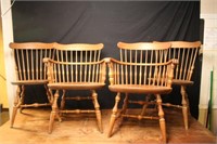 Four Wood Dining Table Chairs