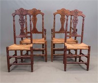 Set Of (4) Primitive Chairs
