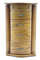 4-Drawer 2-Sides Jewelry Box with Mirror