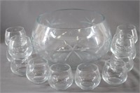Modern Contemporary 13Pc Glass Punch Bowl Set