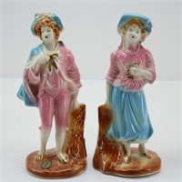 (2) STANFORDWARE Colonial Figurines w Gold Accents