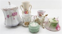 Collection of Porcelain Floral Glassware