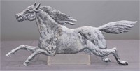 Cast White Metal Horse Sign