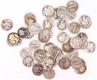 Coin 50 First Year Mercury Dimes 1916 P & S.