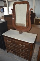 Antique Marble Top Dresser w/ Mirror
