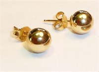 Boucles d’oreilles boules en Or 8mm 14K