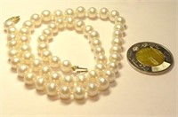 Collier de vraies perles d’eau douce, attache 14k