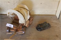 Covered wagon lamp and door knocker