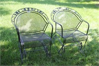 Wrought iron gliding chairs