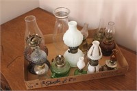 Flat of mini oil lamps