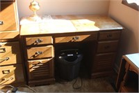 Vintage maple knee-hole desk