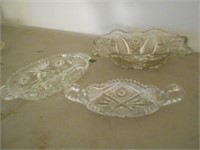 3 Pieces of Pressed Glass Items