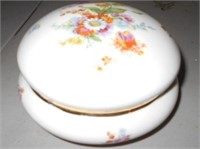 German Floral Dish with Lid 5"by4"