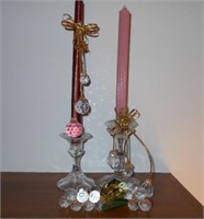 Glass Candle Holders 3 Piece Lot