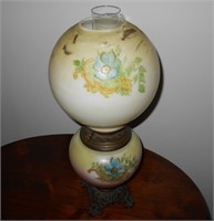 Floral Vintage Glass Lamp 20"Tall