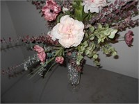 Clear Glass Vase with Flower Arrangement 24"Tall