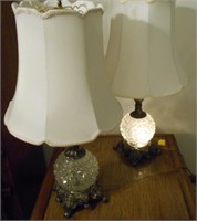 2 Matching Crystal and Metal Lamps 31"Tall