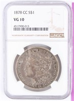 Coin 1878-CC  Morgan Silver Dollar NGC VG10