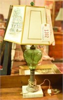 Lot 1382 - Early glass fluid lamp (with green