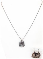 Jewelry Sterling Silver Necklace & Matching Earrin
