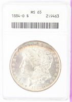 Coin 1884-O Morgan Silver Dollar ANACS MS65