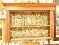 Lot 1324 - Antique pine hanging wall shelf with