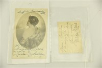 Lot 1295 - Lot of (2) signatures by famous