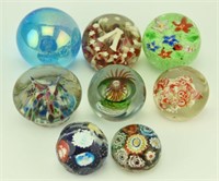 Lot 1288 - (8)  Art glass paperweight: some