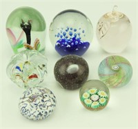 Lot 1285 - (8) Art glass paperweights: some