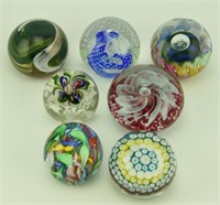 Lot 1287 - (7) Art glass paperweight: some