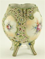 Lot 1263 - Japanese Moriage porcelain footed