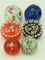 Lot 1246a - (6) Gentile WV Glass paperweights: