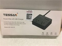 TESSAN POWER STRIP WITH USB CHARGER