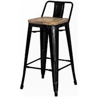TOTAL OF  4 LOW BACK COUNTER STOOL WOOD SEAT
