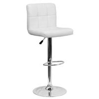 WHITE QUILTED BAR STOOL (NOT ASSEMBLED)