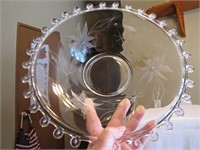 Gorgeous Heisey Lariat Etched 13" Console Bowl
