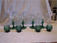 4 Libbey Cactus Glasses & 4 Libbey Shotglasses
