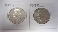 2 FRANKLIN HALF DOLLARS