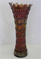 Rustic 19" funeral vase w/plunger base - amethyst