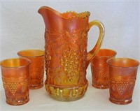 Grape & Cable 5 pc. tankard water set - marigold