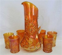 Dandelion 7 pc. tankard water set - marigold