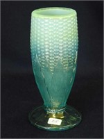 N's Corn vase w/stalk base - aqua opal