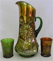 Dandelion 3 pc. tankard water set - green