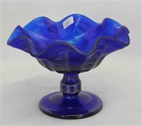 Coin Spot ruffled compote - blue