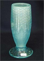 N's Corn vase w/stalk base - ice blue