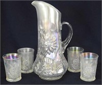 Dandelion 5 pc. tankard water set - white