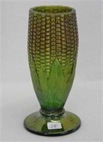 N's Corn vase w/stalk base - green
