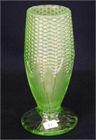 N's Corn vase w/stalk base - ice green