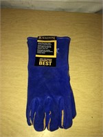 Pair of Blackstone Leather Blue Welding Glove Sz L