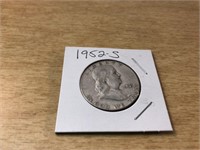 1952-S Silver Franklin Half Dollar in Case